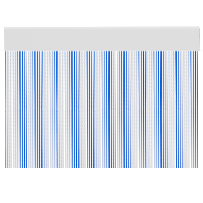 Cortina para puertas de PVC pastel transparente con azul / 120 x 220