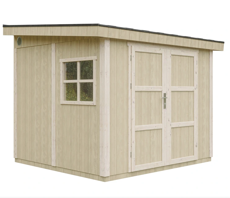Caseta de jardín Timbela m938, 5,9 m², premium, con suelo, 231×248×294 cm