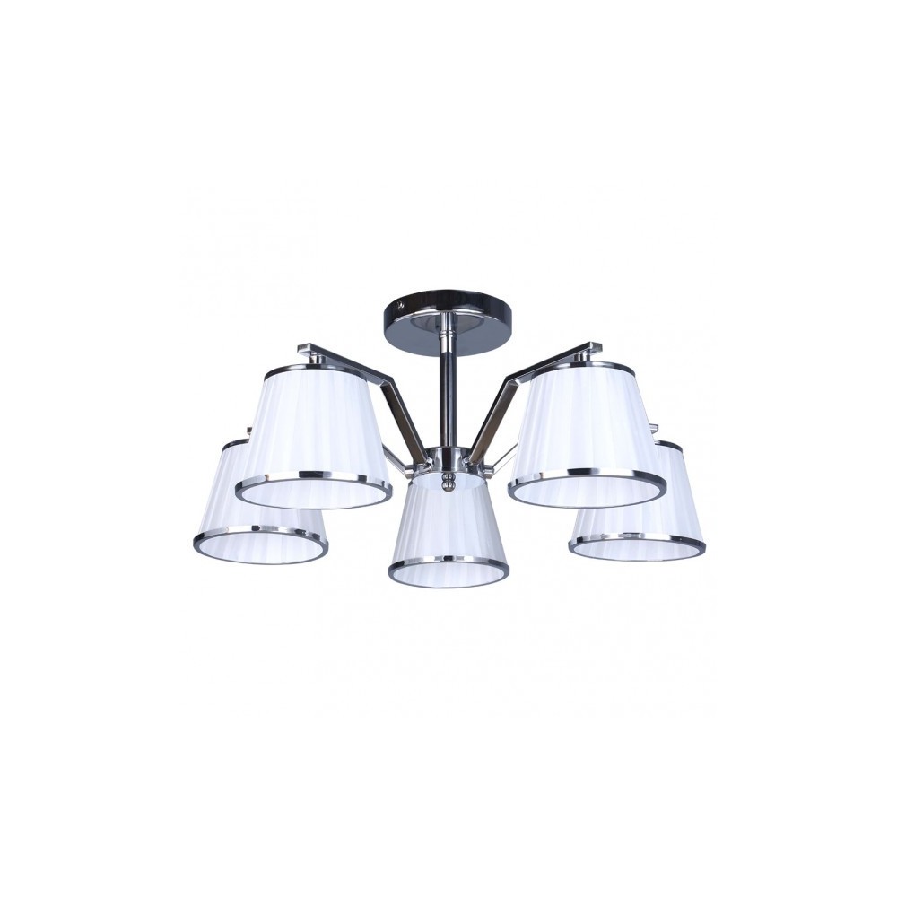 Lámpara - fab 151655020 - 5 luces - cromo - pantalla blanca - diseño modern