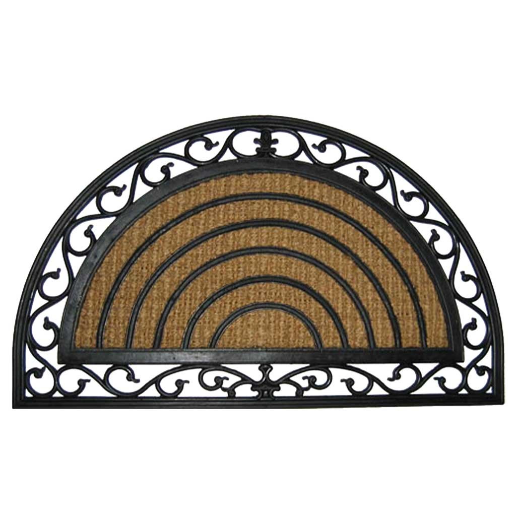 Felpudo de caucho y coco natural marron 75x45x1