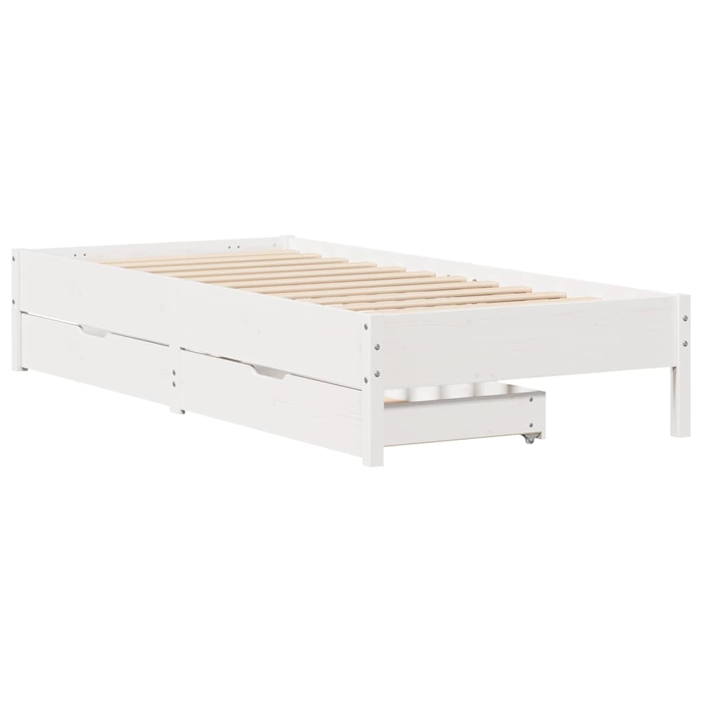vidaXL estructura de cama sin colchón madera maciza blanca 90x190 cm