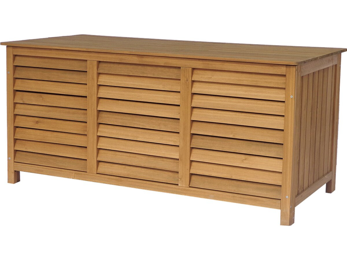 Baúl para jardin en madera "macao" - 130 x 64 x 60 cm - marron