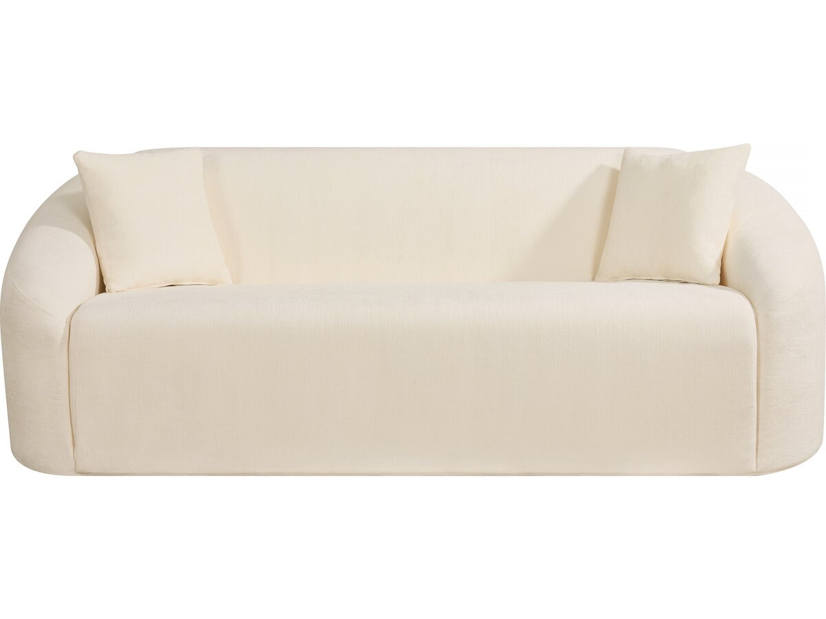 Sofá recto fijo de tela <<ondine>> - 3 plazas - beige