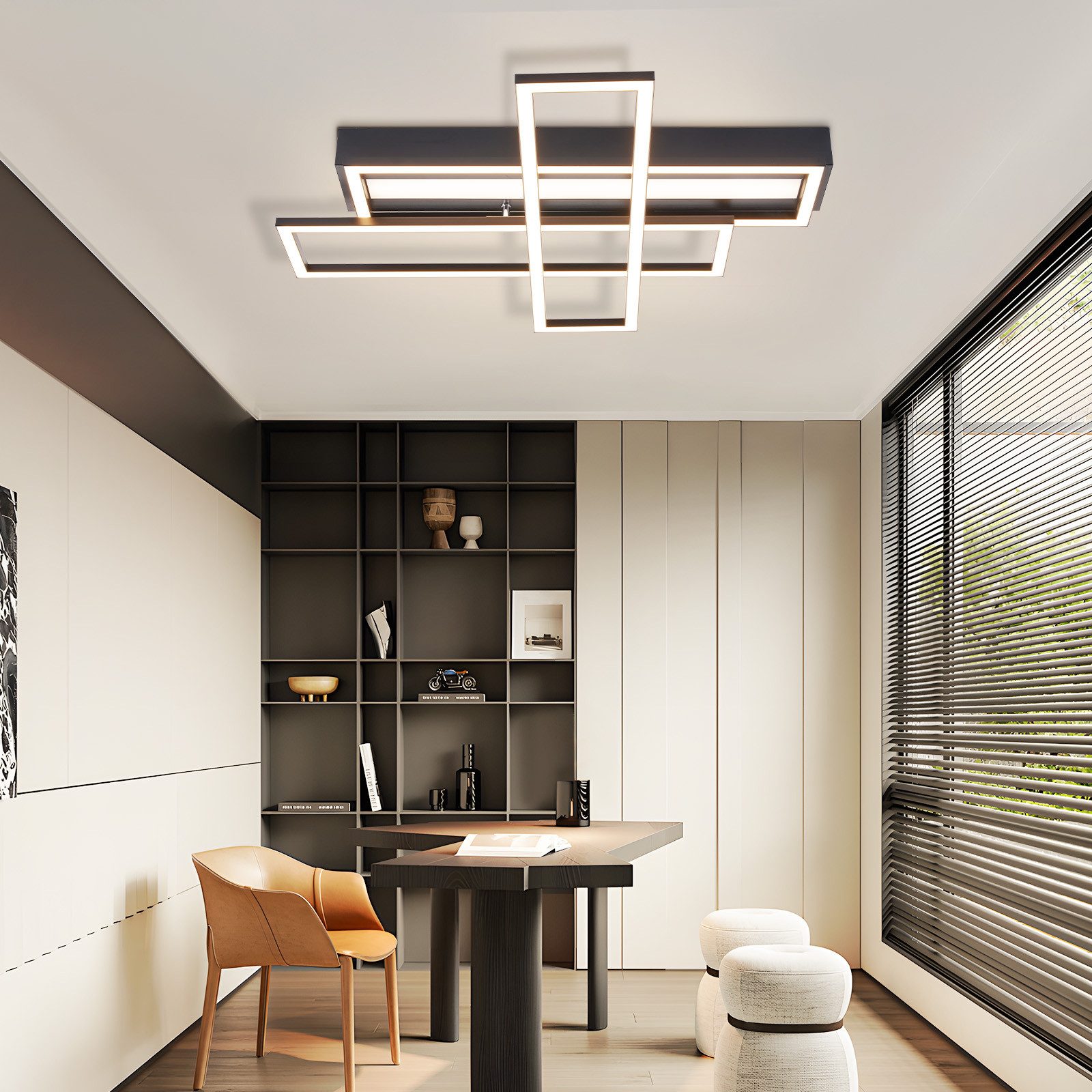 Nettlife plafon de techo LED negro 66.5x55.5