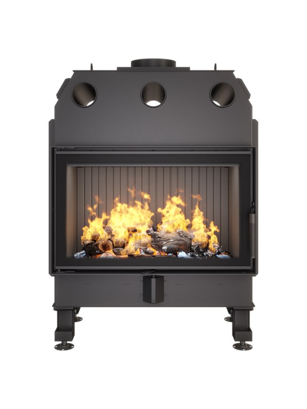 Chimenea insertable de leña negro - energy 80x50 (17,0 kw) eco