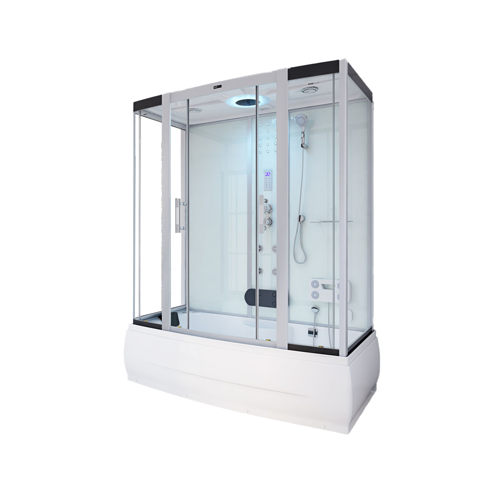 Ducha de vapor diamond big con hidromasaje y LED 190x100 cm blanco
