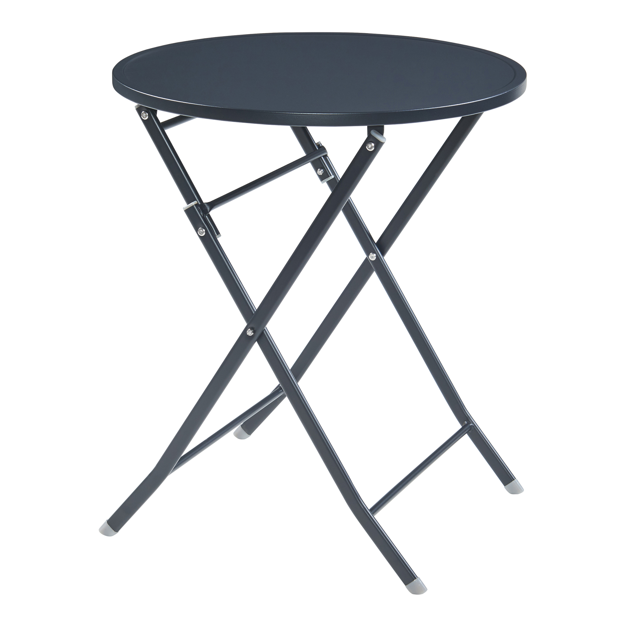 Mesa plegable sande circular - negro [en.casa]