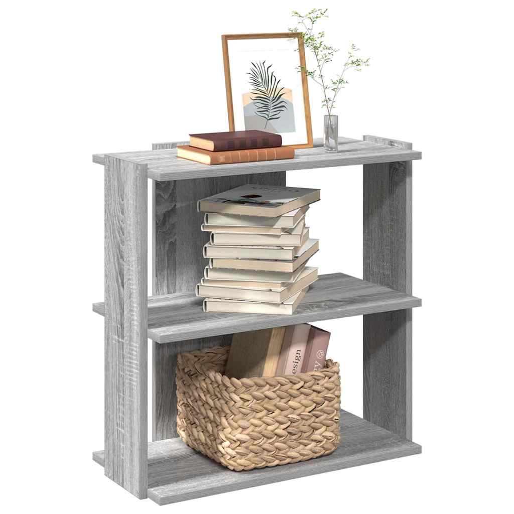 Librería 3 estantes madera ingeniería gris sonoma 60x30x60 cm
