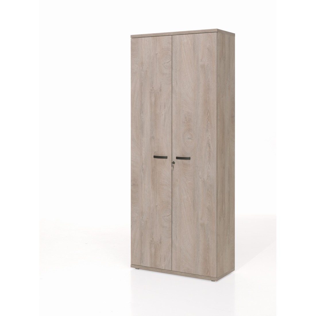 Armario de oficina yukon – mueble 2 puertas y estantes – roble crudo – l90