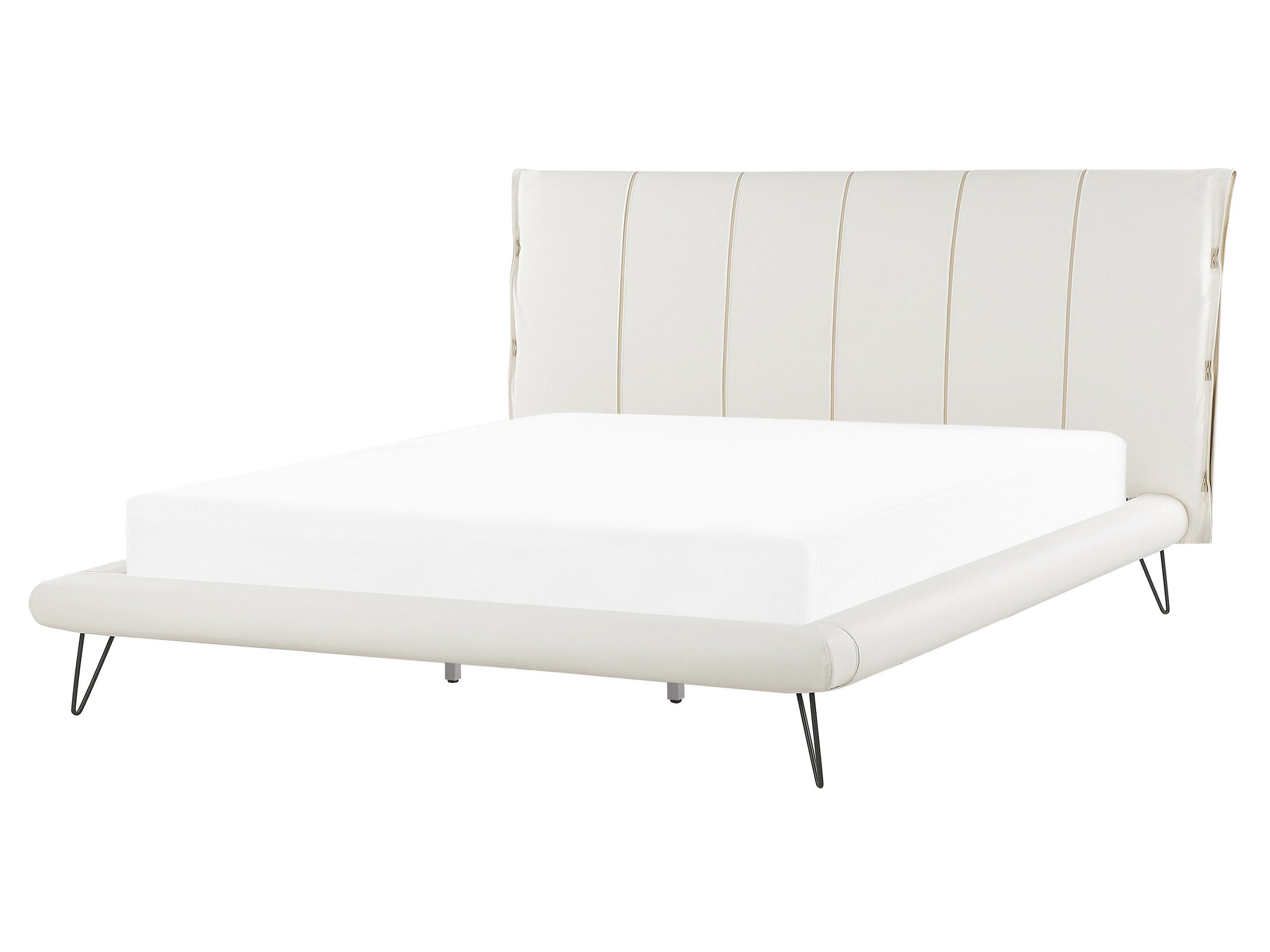 Cama piel sintética betin 160 x 200 cm beige claro
