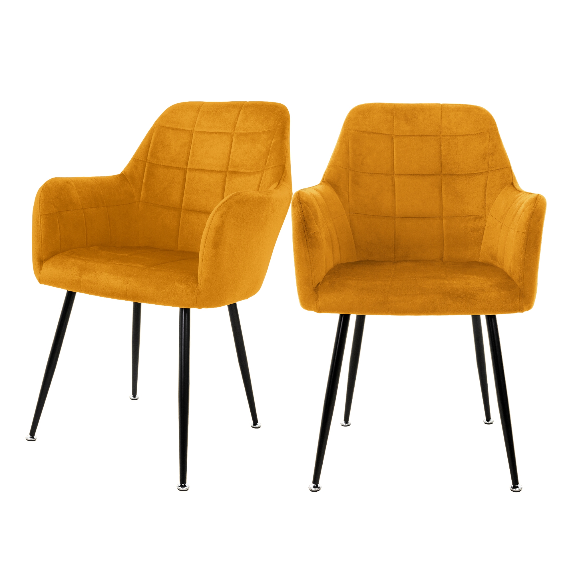 Juego de 2 sillas de comedor con respaldo y apoyabrazos ml design