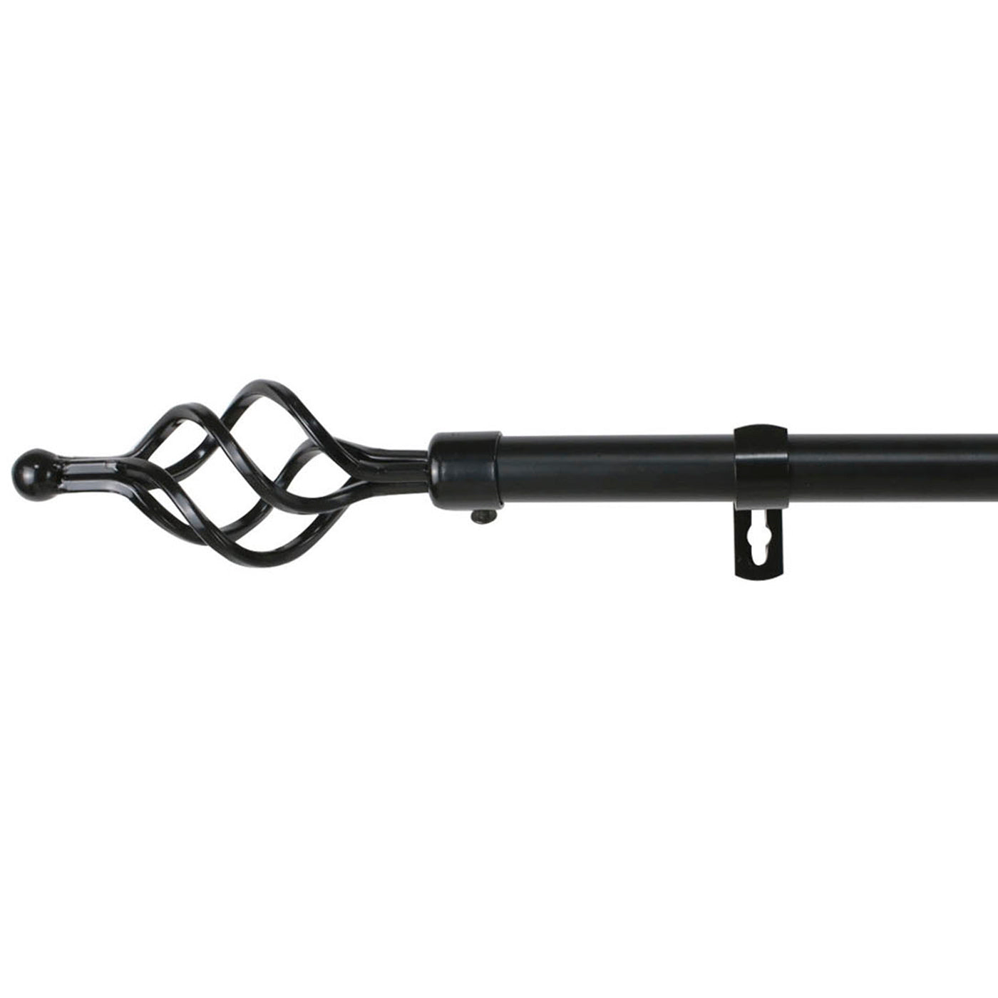 Barra de forja universal extensible y decorativa (negro, 160-310cm trenza)
