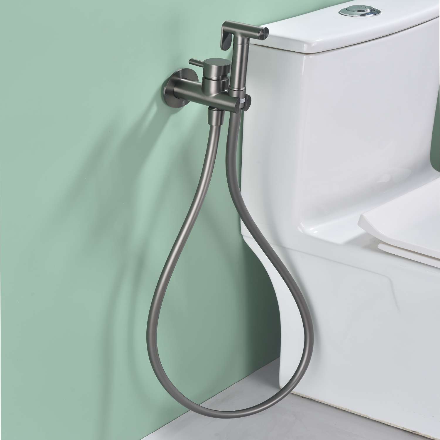 Set de ducha higiénica sky bath black gun metal pvd inox s304 serie harmony