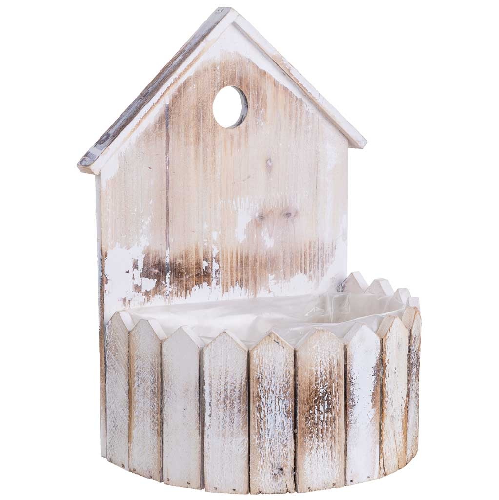 Soporte macetero de madera redondo 24x16x31/11h cm