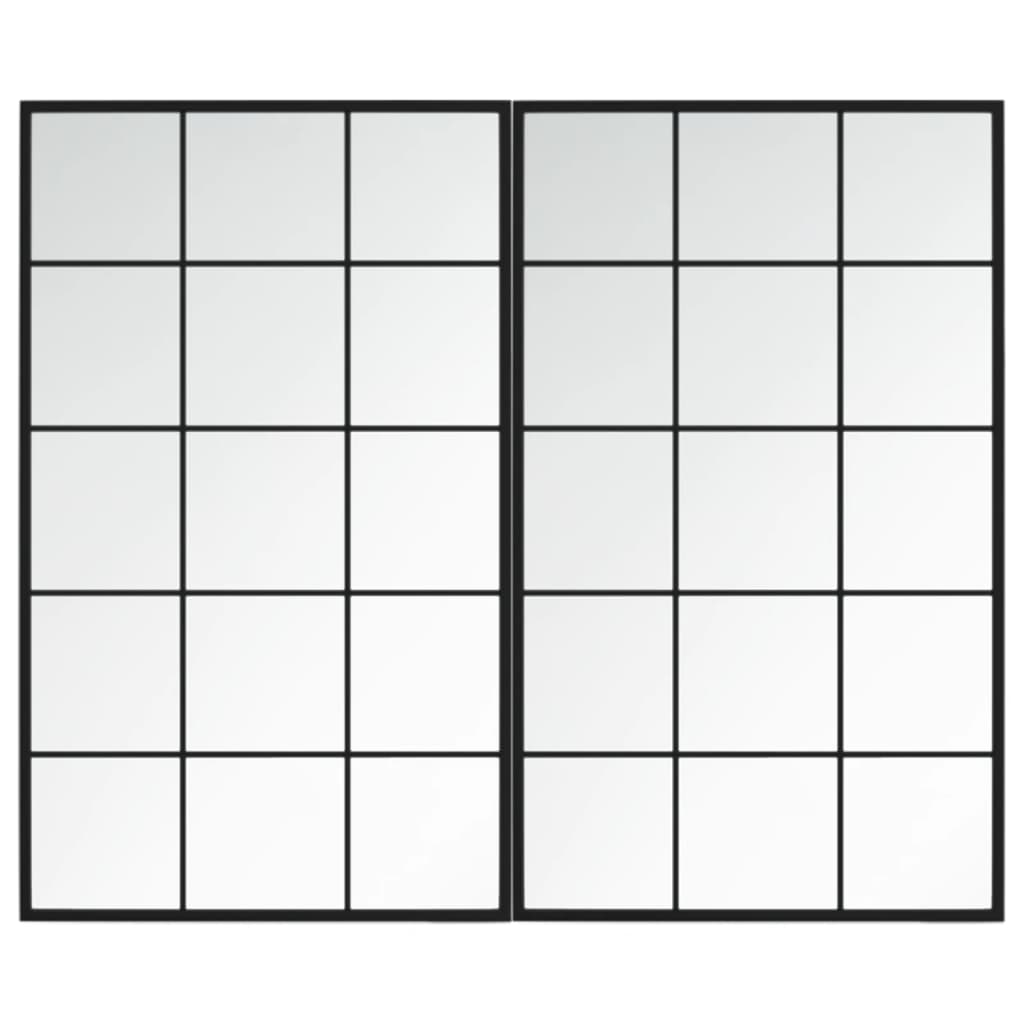 vidaXL espejos de pared 2 uds metal negro 100x60 cm