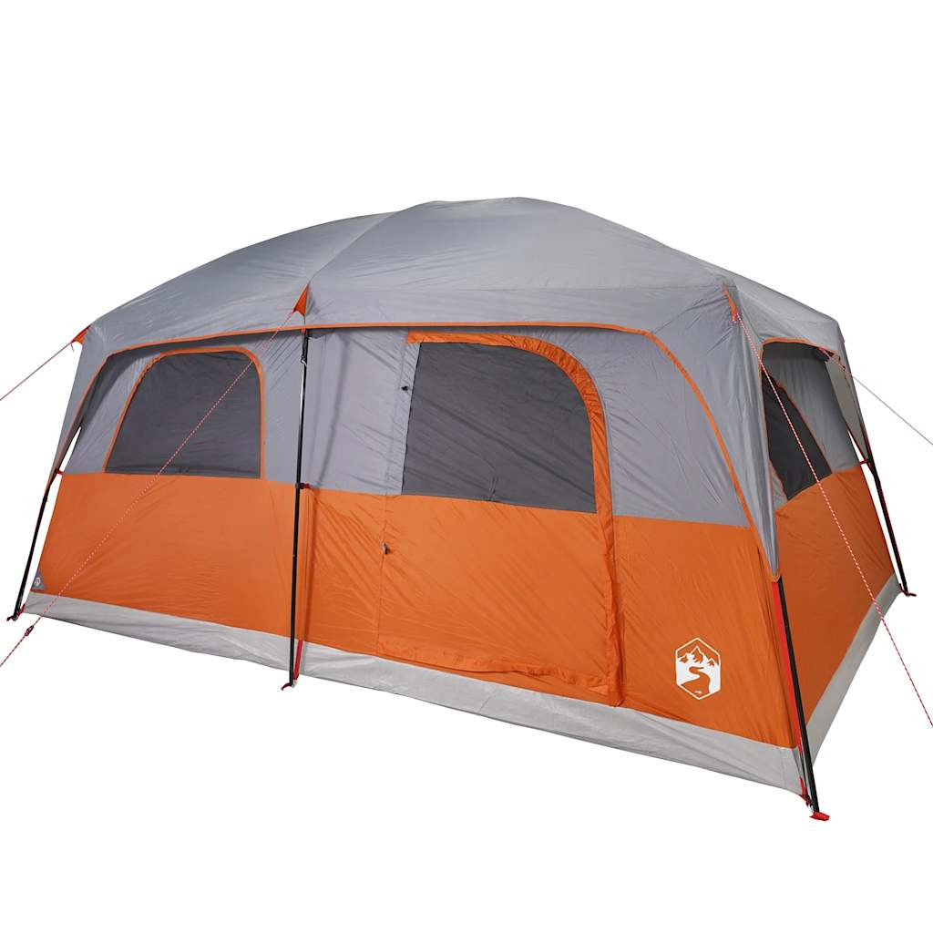 vidaXL tienda de campaña familiar 8 personas impermeable gris naranja