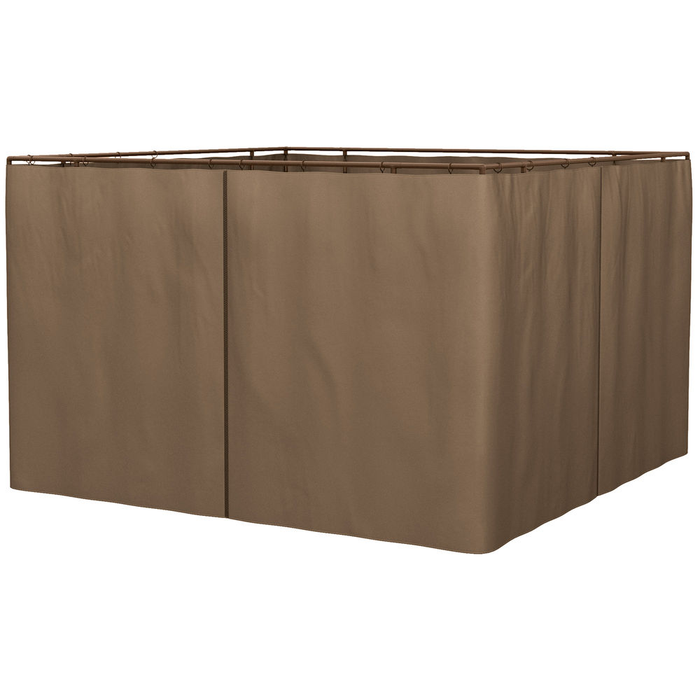 Laterales para carpa 302x205 cm poliéster color marrón Outsunny