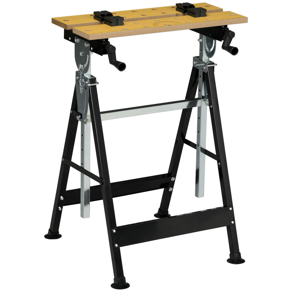 Banco de trabajo 65x57x114cm metal, mdf bicolor Homcom