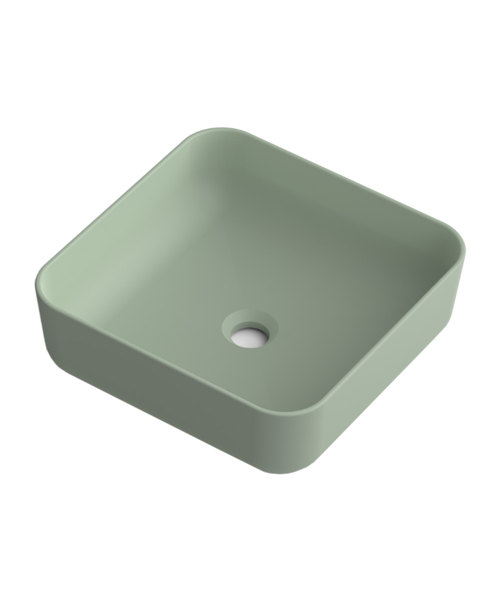 Lavabo sobre encimera leaf | lavamanos cuadrado | 37 x 37cm