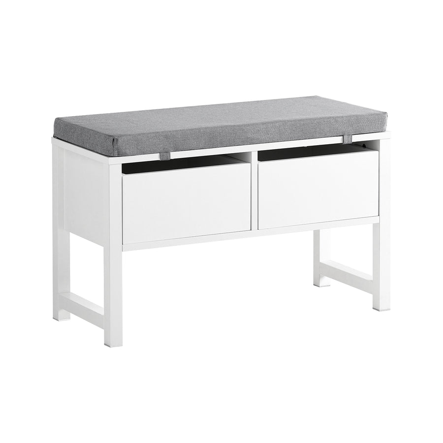 Banco zapatero con 2 cajones fsr88-w sobuy