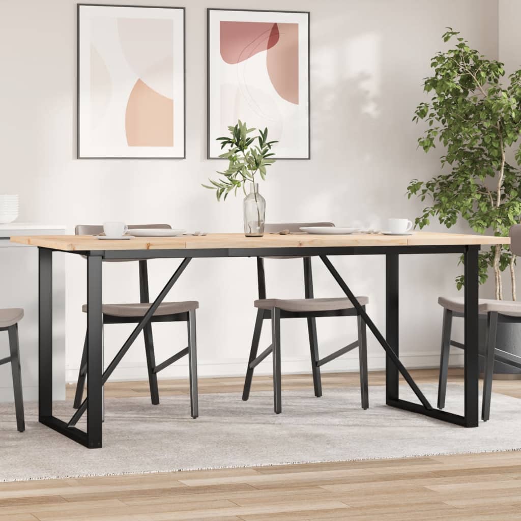 Mesa de comedor marco o madera maciza pino acero 180x90x75,5 cm oif520329