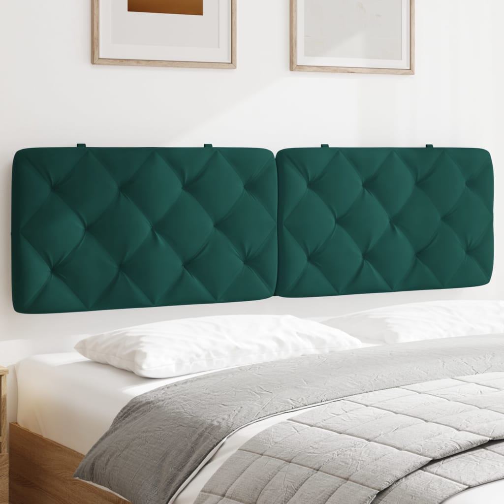 Cabecero de cama acolchado terciopelo verde oscuro 180 cm eso2372