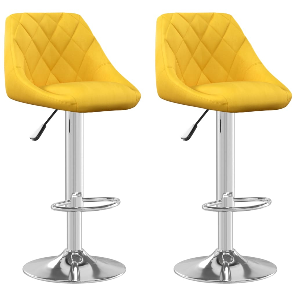 vidaXL taburete de cocina 2 unidades terciopelo amarillo mostaza