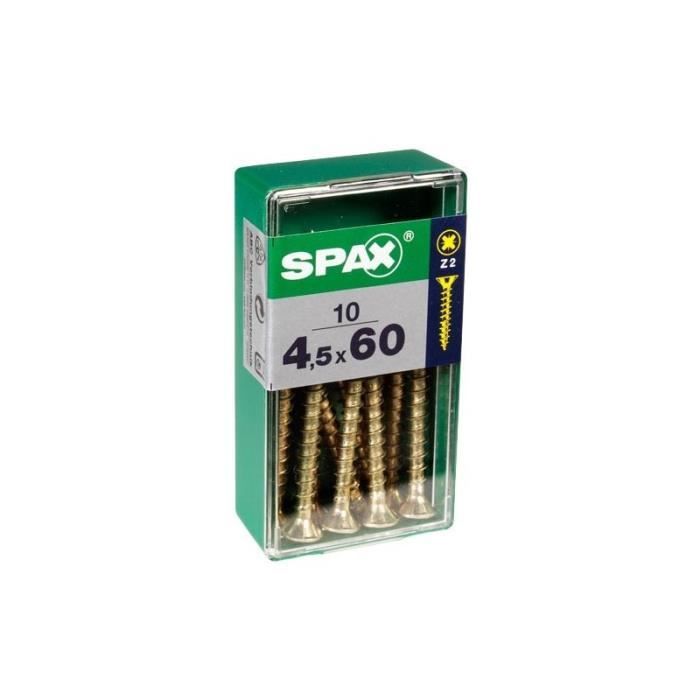 Caja 10 unid. Tornillo madera cabeza plana yellox 4,5x50mm