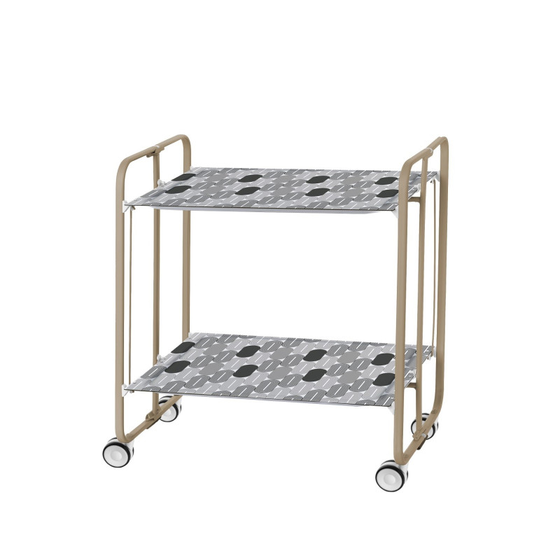 Carrito auxiliar con ruedas bauhaus armazón metálico color arena,2 bandejas