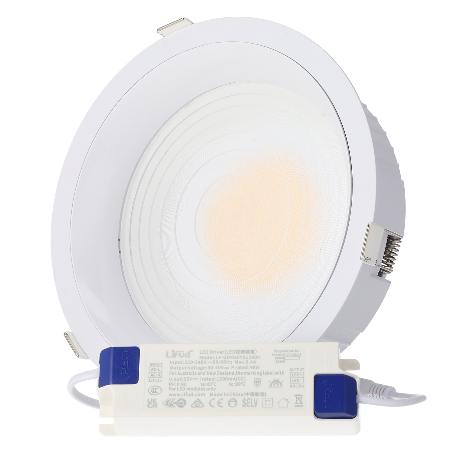 Downlight LED 50w 4 cct (tonalidad luz regulable) 140lm/w ugr17 lifud driv