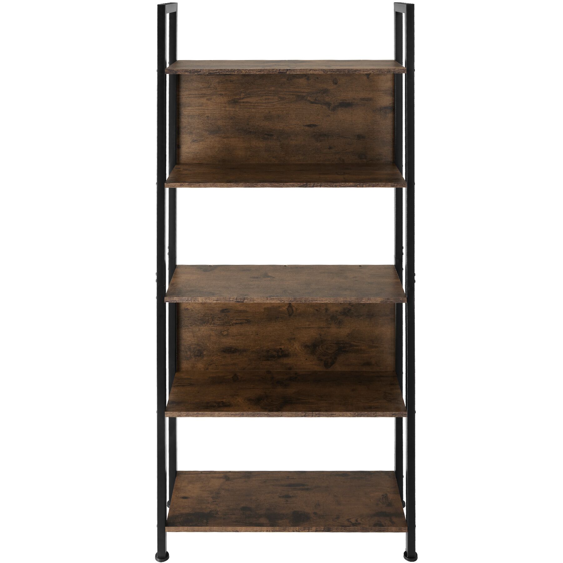 Estantería industrial 4 baldas 2 paredes 62x24x165,5 cm madera oscura