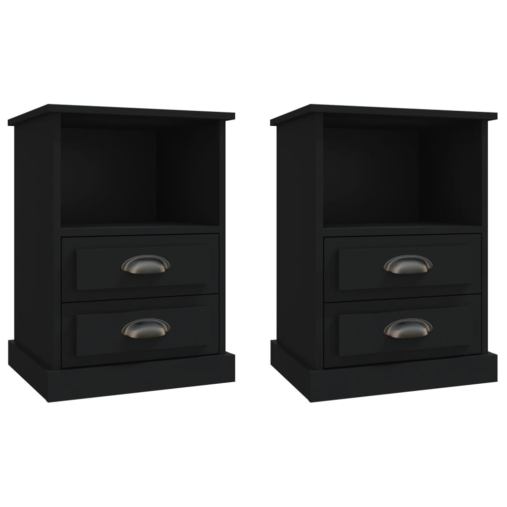 Casa lúmina - set de 2 mesita de noche negro madeira 43 x 36 x 60 cm