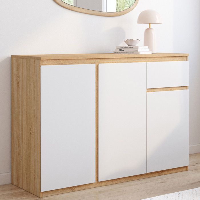 Aparador bajo - blanco madera - 100 cm