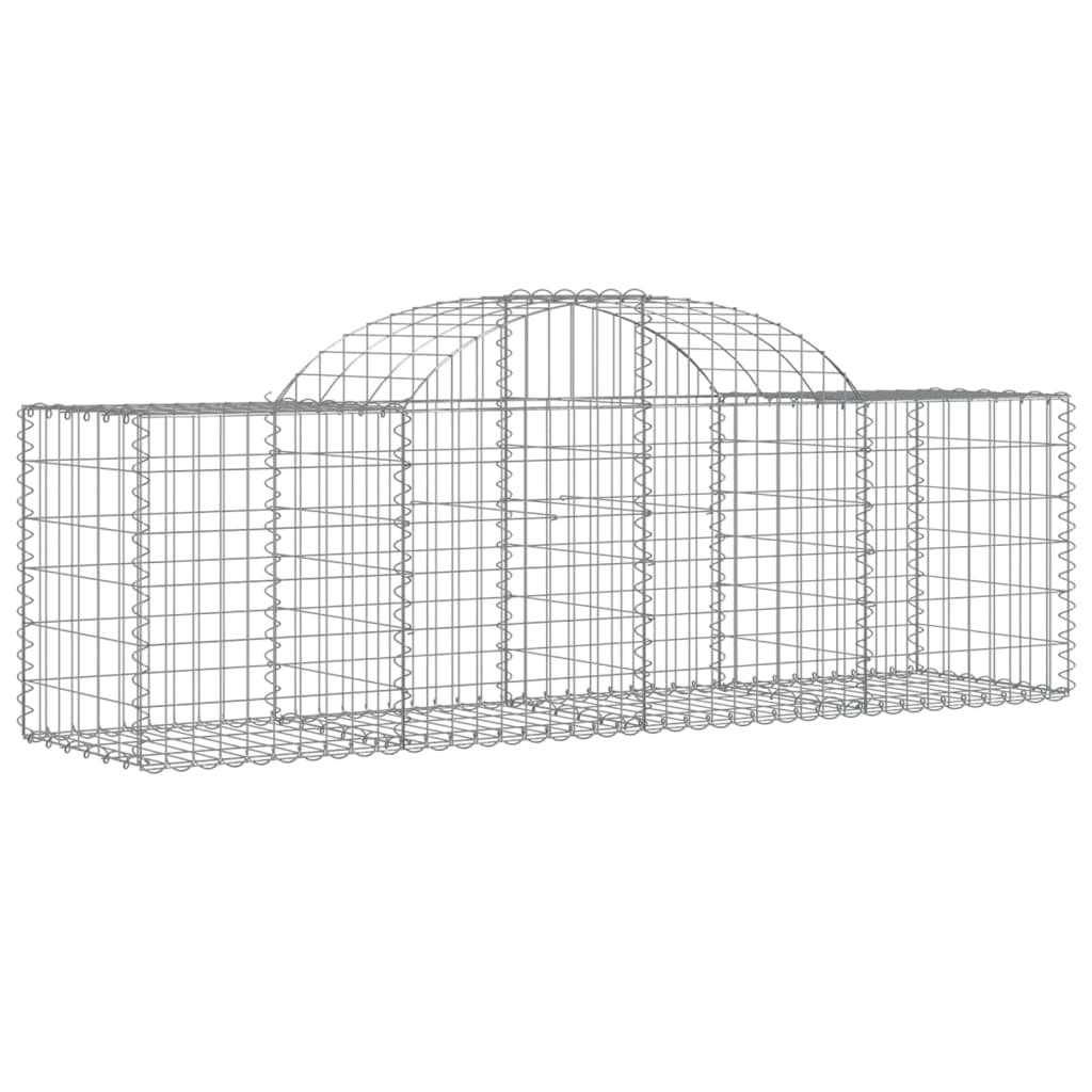 vidaXL cestas de gaviones 9 uds forma de arco hierro 200x50x60/80 cm