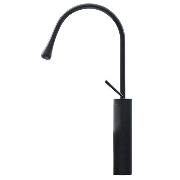 Grifo lavabo caño alto monomando, negro