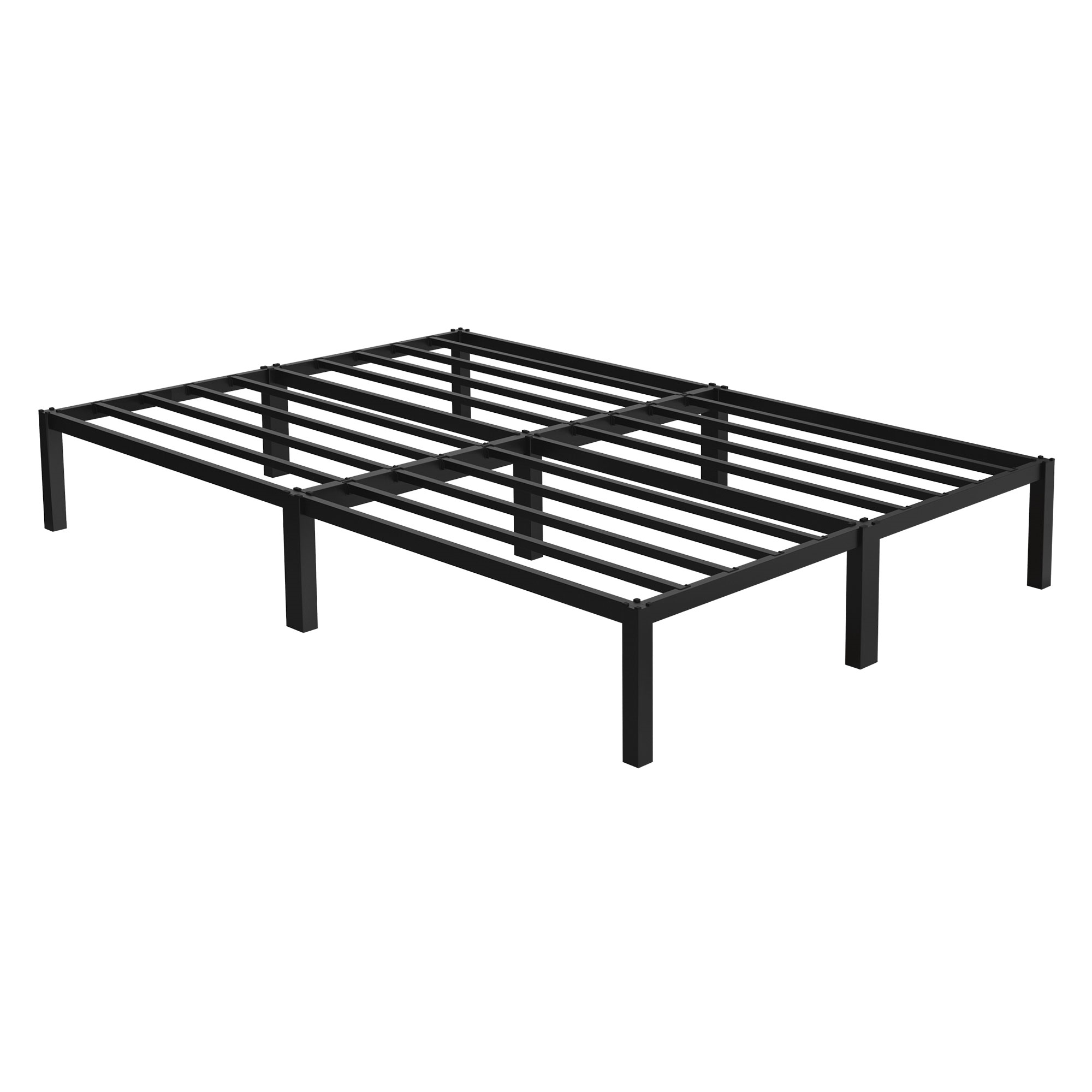 Estructura de cama de metal sobre marco acero somier negro 140x200cm