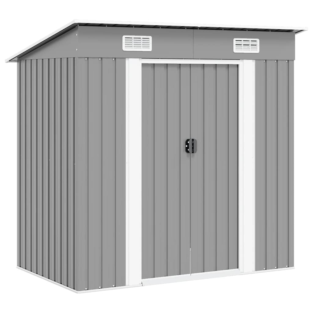 vidaXL caseta de jardín de metal gris