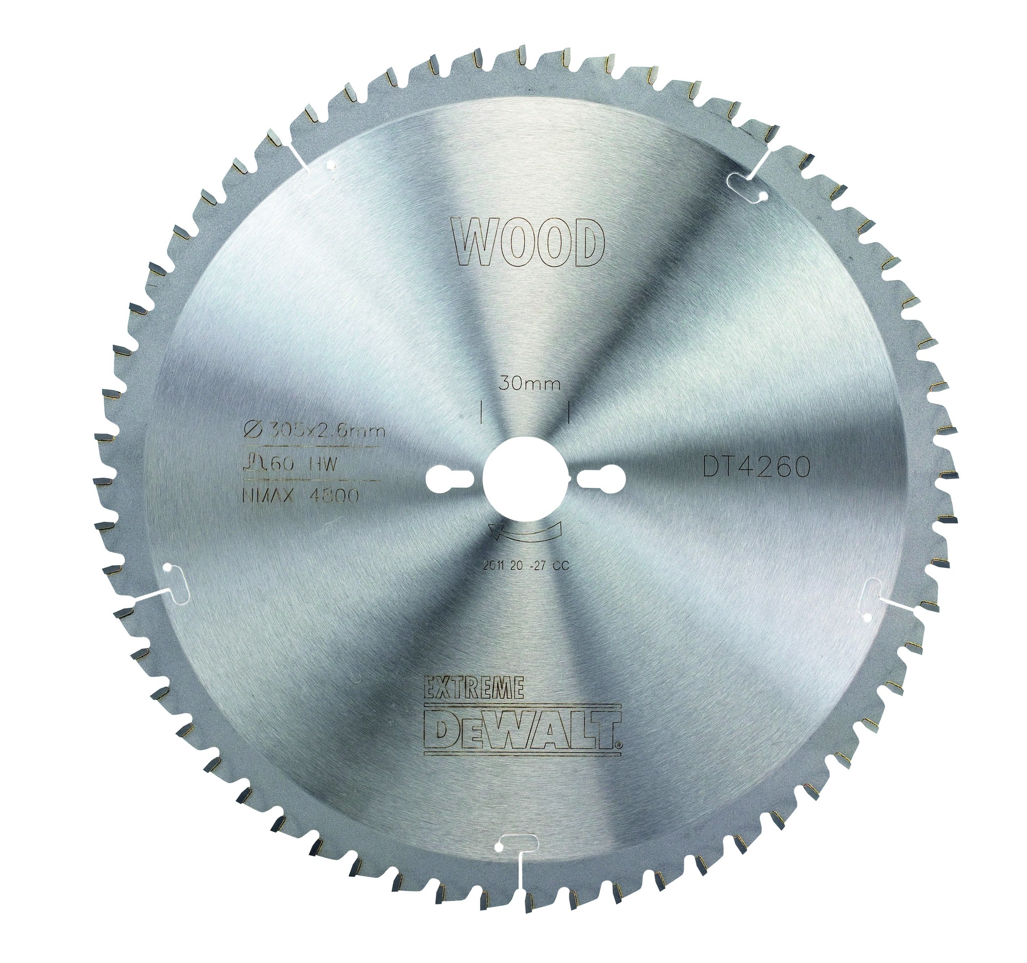 Hoja corte fino madera 305x30mm 60 dientes dt4260 Dewalt.