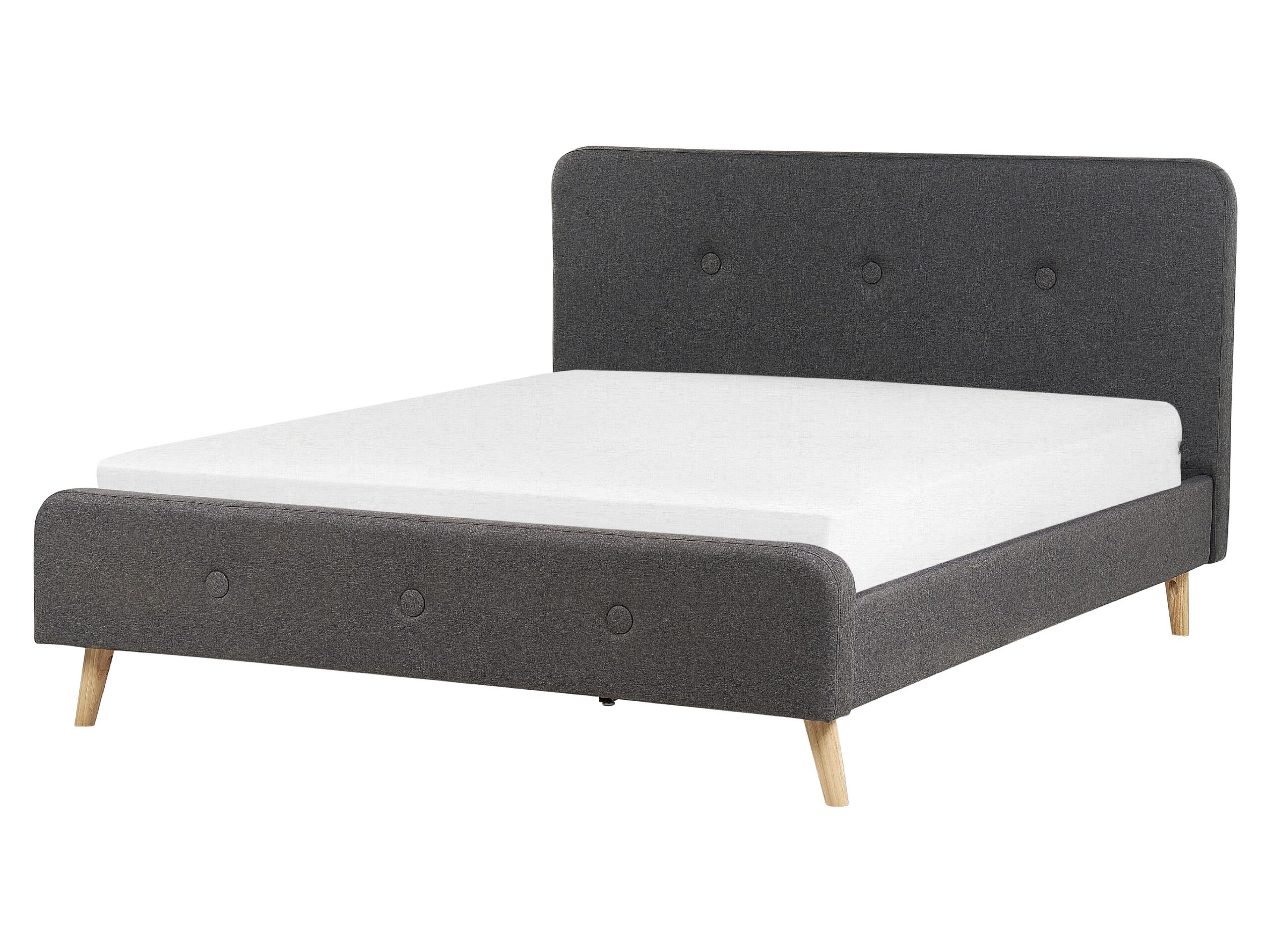 Cama tela rennes ii 160 x 200 cm gris oscuro