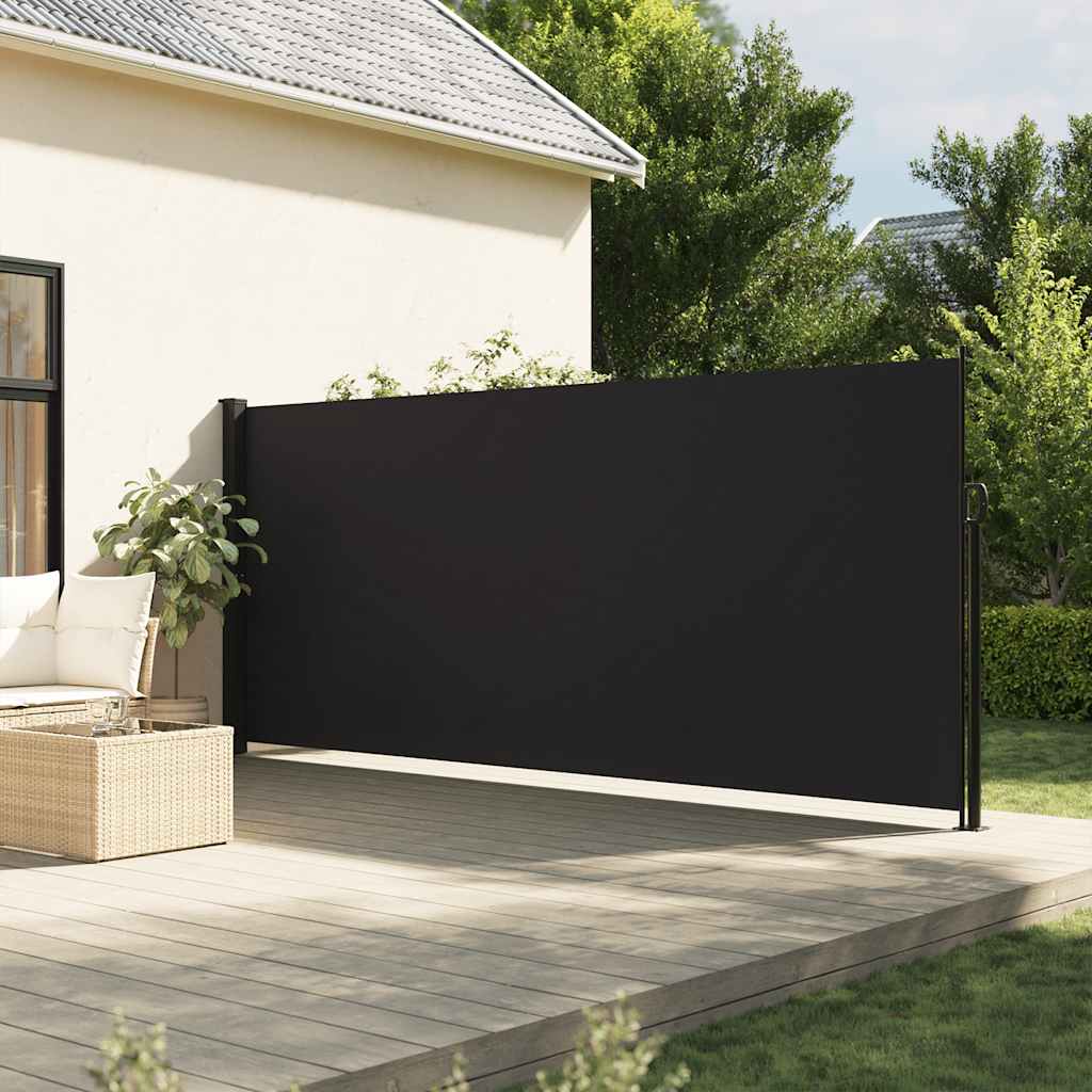 Pantalla de jardín, toldo lateral retráctil negro 180x600 cm ety5976164