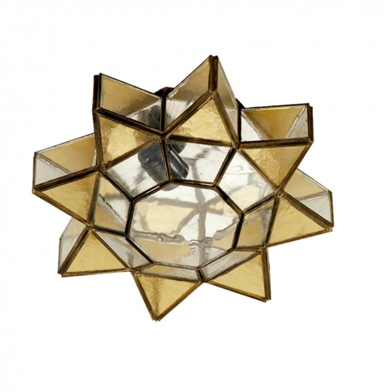 Fab 2.961-ambar | plafon/aplique 1 luz ambar/cuero 12x35x35