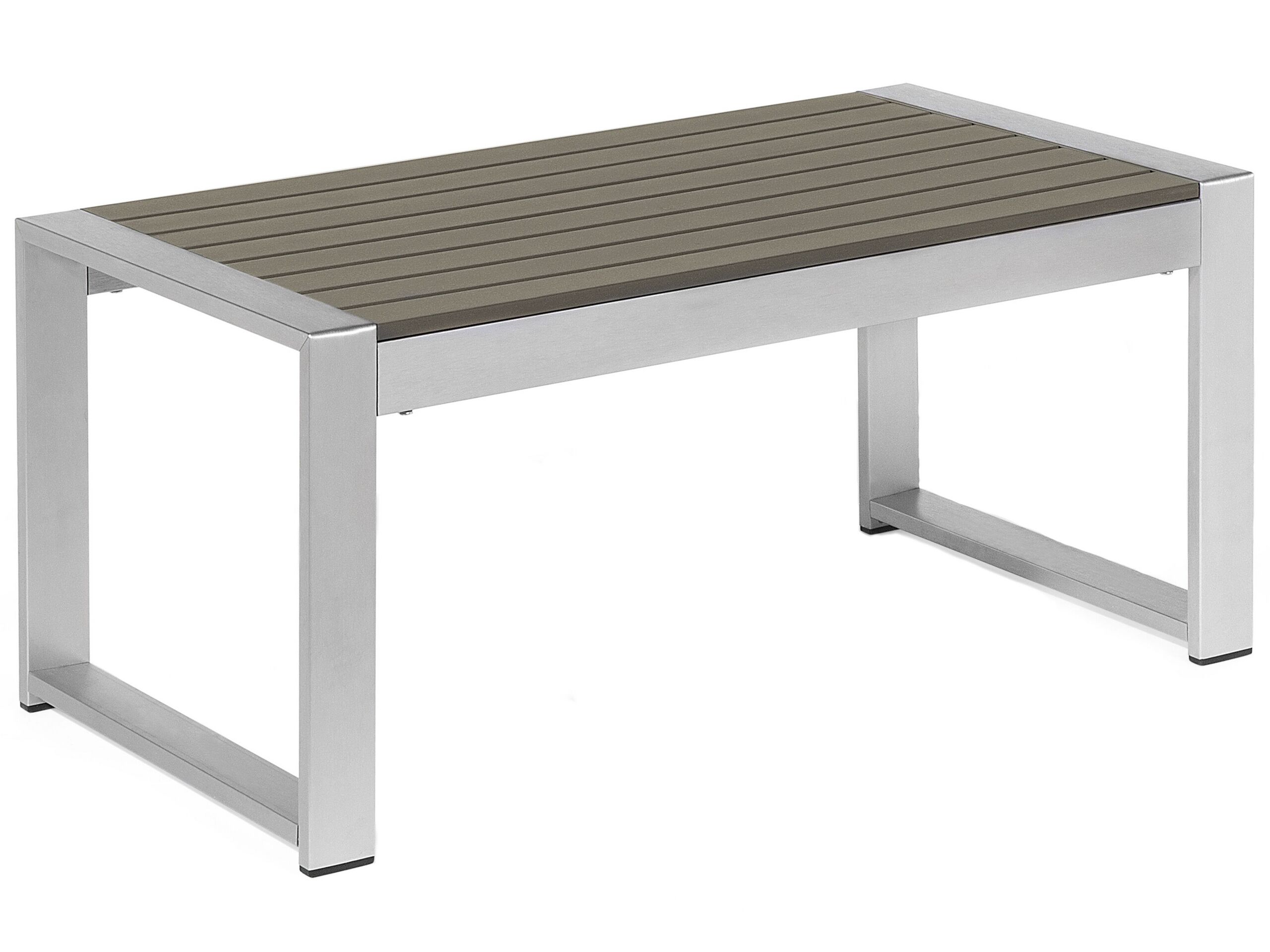 Mesa de centro de jardín salerno 90 cm 50 cm metal gris oscuro