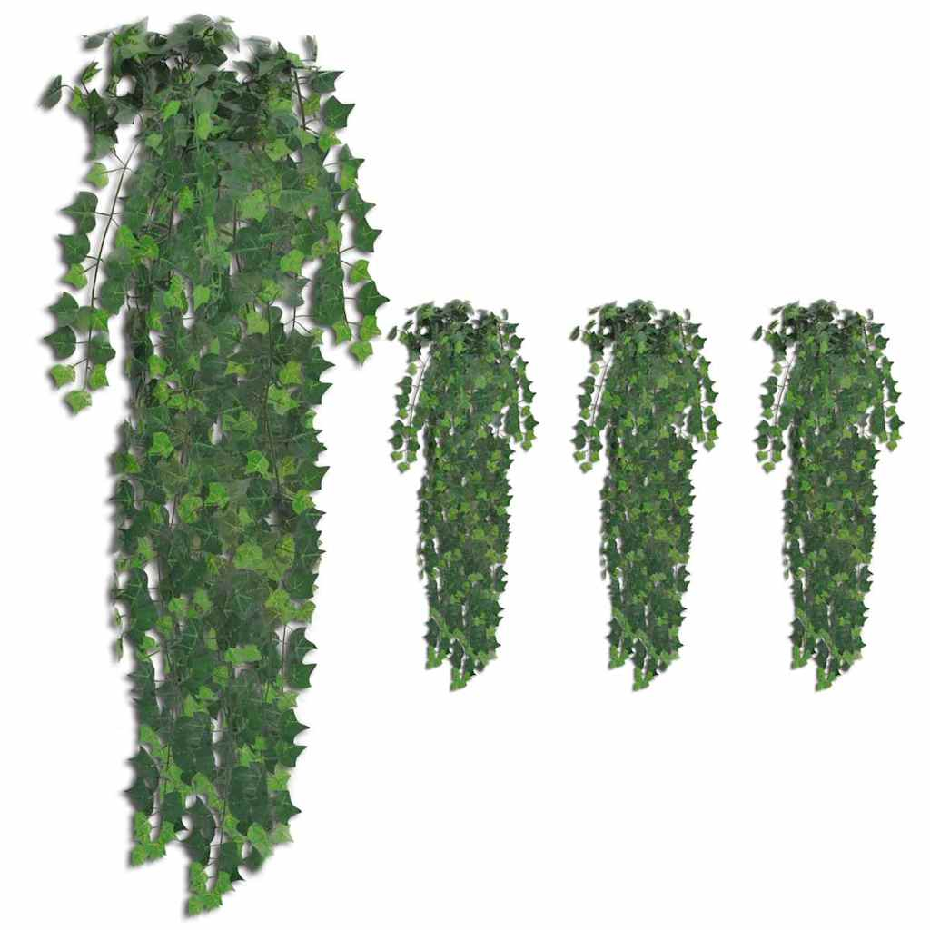 vidaXL plantas artificiales de hiedra 4 unidades verde 90 cm