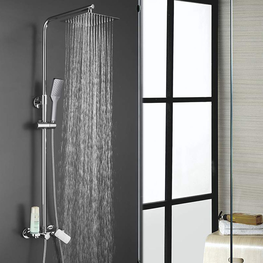 Kibath columna ducha monomando dua cuadrada de 79-125 cm cromo brillo