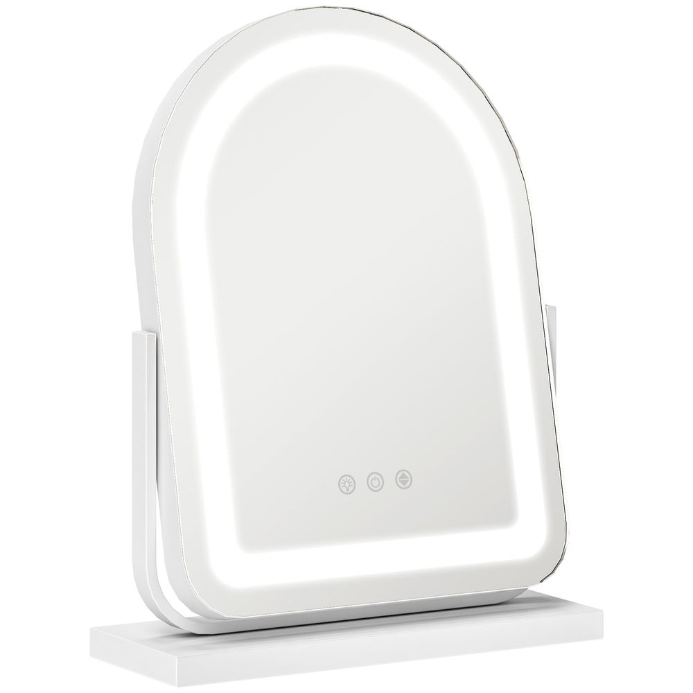Espejo tocador 33x12x44.5 cm vidrio, metal color blanco Homcom