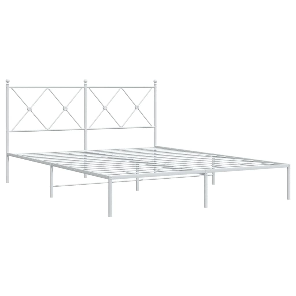 vidaXL estructura cama sin colchón con cabecero metal blanco 150x200cm