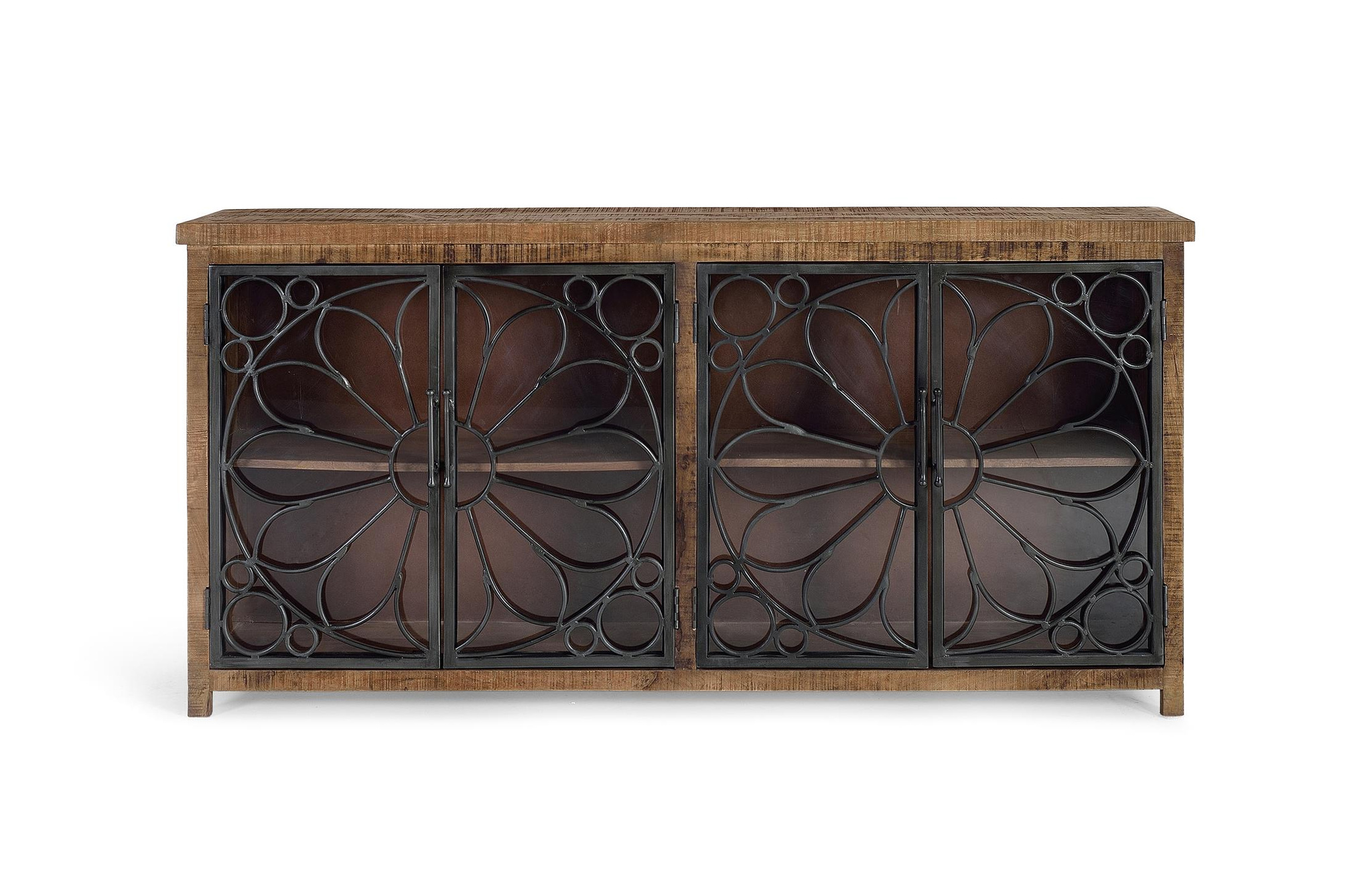 Aparador broome de madera de mango y metal en color natural y gris 190 cm