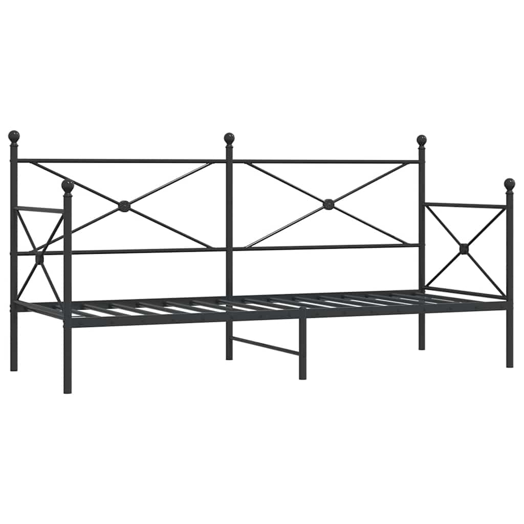 vidaXL diván sin colchón acero negro 75x190 cm