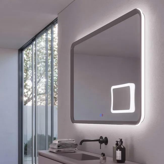 LEDimex - espejo baño 100x80cm retroiluminado con luz LED, antivaho y gris