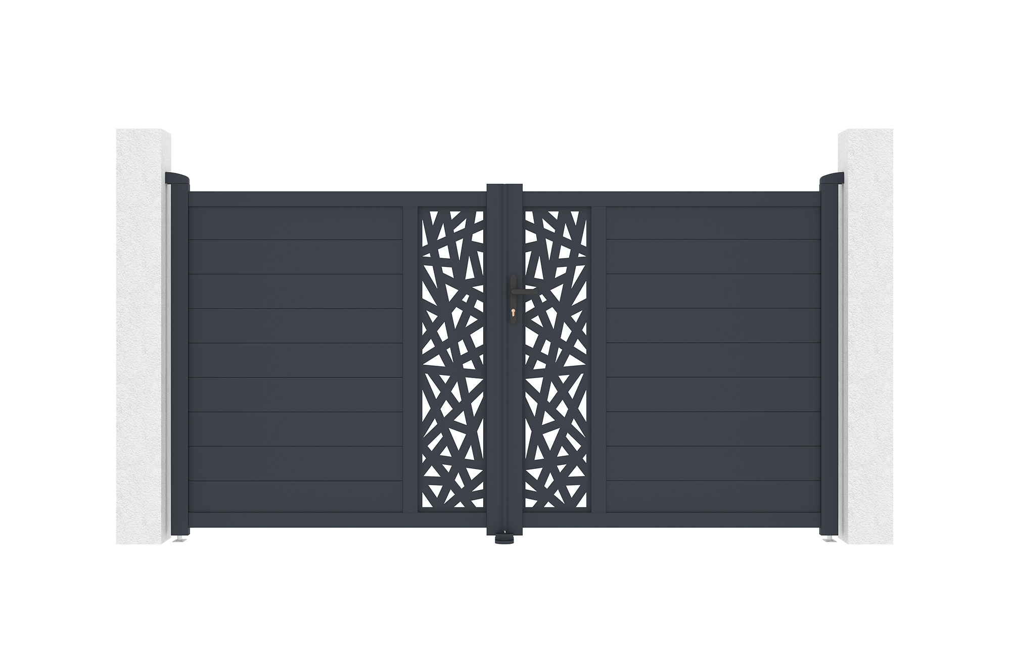 Puerta batiente ruivo aluminio gris 3x1,6 m